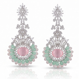 Royal bloom pink and mint green earring