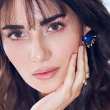 Radhika wearing MNSH Vine Round Studs (Blue)