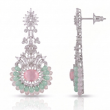 Royal bloom pink and mint green earring