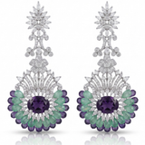 Royal Bloom Amethyst and Mint Green Earrings