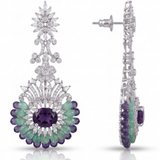 Royal Bloom Amethyst and Mint Green Earrings