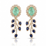 Bageecha Diamond Sapphire and Mint Green Choker Set