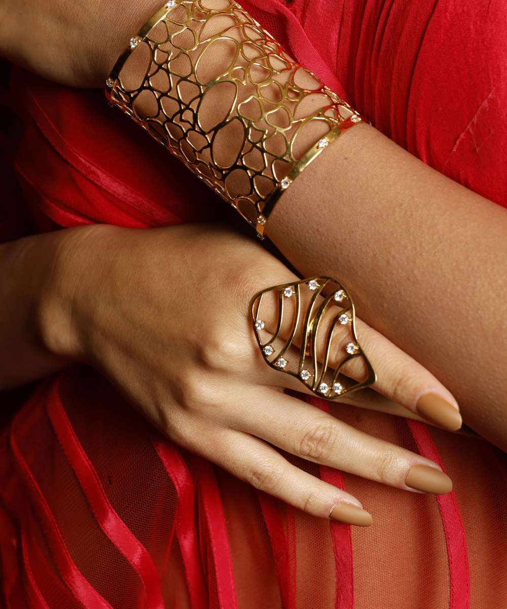 Flow Wave Cocktail Ring