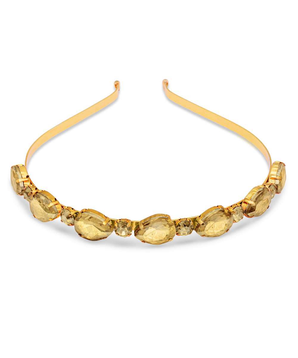 Gold Oval Rhinestone Hairband