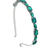 Green Rectangular Rhinestone Hairband