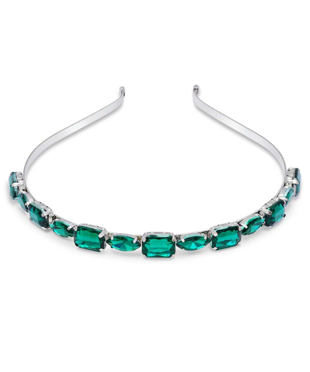 Green Rectangular Rhinestone Hairband