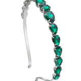 Green Oval Rhinestone Hairband