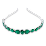 Green Oval Rhinestone Hairband