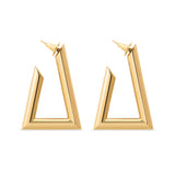 Gold Oro Triangle Hoops