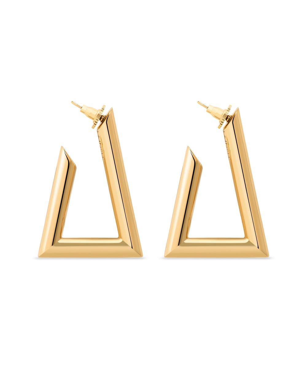 Gold Oro Triangle Hoops