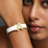 Signature Off White Initial Cuff