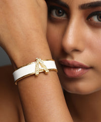 Signature Off White Initial Cuff