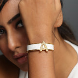 Signature Off White Initial Cuff