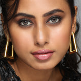 Gold Oro Triangle Hoops