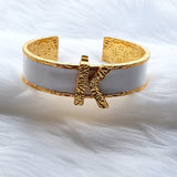 Signature Off White Initial Cuff