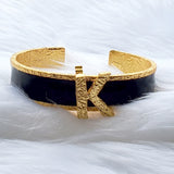 Signature Black Initial Cuff