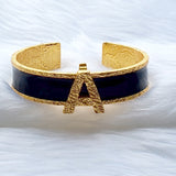 Signature Black Initial Cuff
