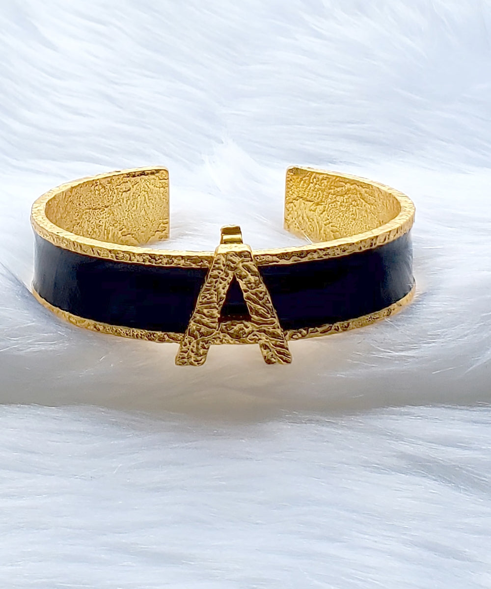 Signature Black Initial Cuff