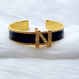 Signature Black Initial Cuff