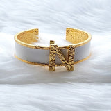 Signature Off White Initial Cuff