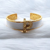 Signature Off White Initial Cuff