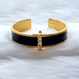 Signature Black Initial Cuff