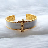 Signature Off White Initial Cuff