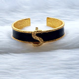 Signature Black Initial Cuff
