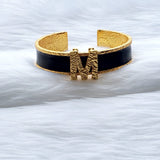 Signature Black Initial Cuff