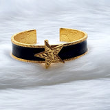 Signature Black Initial Cuff