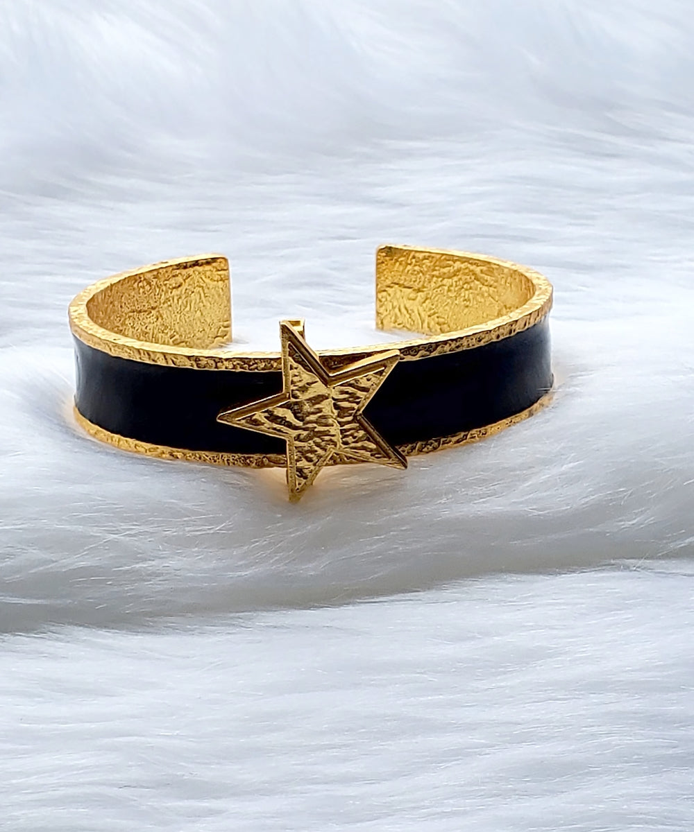 Signature Black Initial Cuff