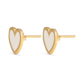 White Heart Studs