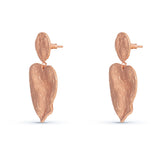 Crushed Heart Rose Gold Earrings
