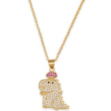 White Dinosaur Necklace