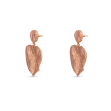 Mini Crushed Heart Rose Gold Earrings