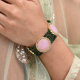 Royal Lotus Rose Quartz Bracelet