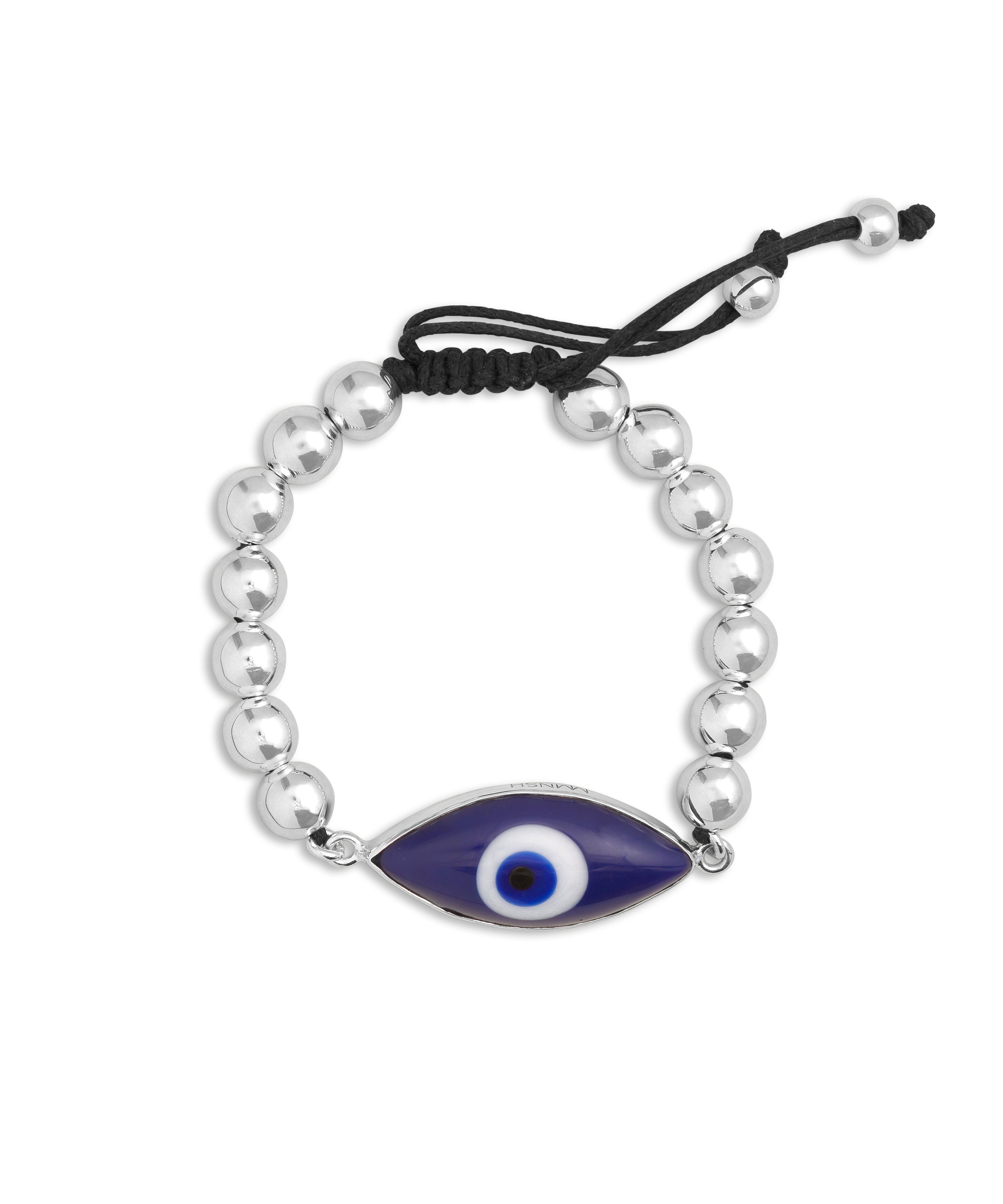 Blue Evil Eye Bracelet In Silver
