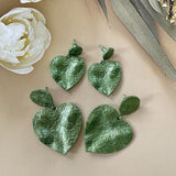 Mini Crushed Heart Green Earrings