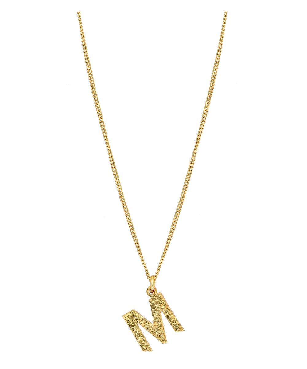 Initials 18ct Yellow Gold Diamond M Necklace
