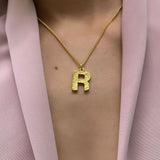 RAASHI SOOD - Minimalistic Initial R Necklace