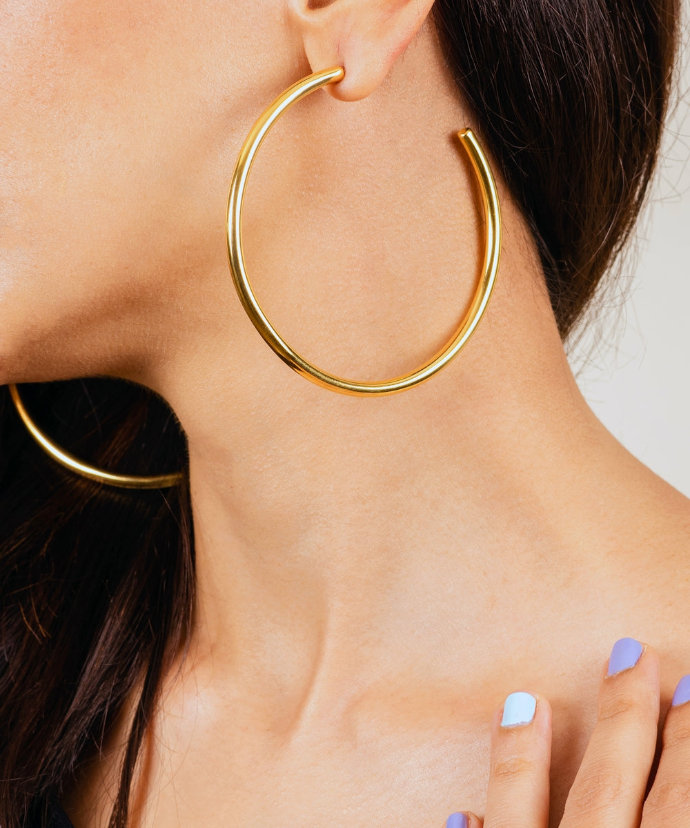 Gold Oro Large Hoops