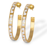 Large Ray White Hoops
